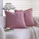 Axyaa Boho Pink Tassel Cushion Cover 45x45 Soft Throw Pillow for Living Room