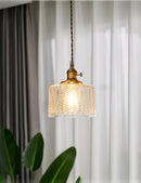 Axyaa Japanese LED Glass Pendant Lamp Modern Hanging Light for Home Decor