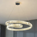 Axyaa Crystal LED Pendant Chandelier for Modern Luxury Living Dining and Bedroom Decor