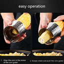 Axyaa Stainless Steel Corn Peeler Cutter Remover with Serrated Blade