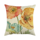 Axyaa Floral Print Linen Pillow Case for Home Decor - 45*45cm