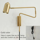 Axyaa Long-Arm Wall Lamp: Adjustable, Retractable, Folding, E27 Lights, Black Gold
