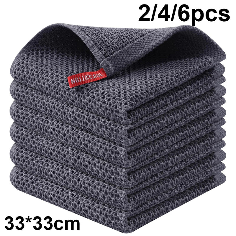 Axyaa Cotton Towel Set | Soft & Absorbent Kitchen Dishcloths | Multi-Purpose Wash Cloths
