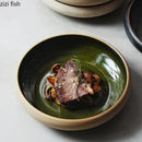 Axyaa 7" Retro Ceramic Ramen Soup Salad Dessert Bowl Plate Set