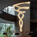 Axyaa Crystal Chandelier Stair Pendant Lamp Living Room Interior Lighting