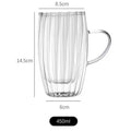 Axyaa Double Wall Glass Cup - High Borosilicate Heat Resistant Drinkware,  Transparent