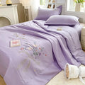 Axyaa Soft Cotton 3D Flower Embroidered Summer Quilt 4-Piece Set