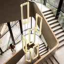 Axyaa Crystal Chandelier Stair Pendant Lamp Living Room Interior Lighting