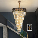 Axyaa Amber Crystal Chandelier for Luxury Living Room and High-rise Hall