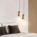 Axyaa Stone Wood Wabi Sabi Pendant Light Adjustable LED Bedroom Living Room Lamp