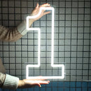 Axyaa Numbers Neon Sign 0-9 with Stand Base - USB Powered Dimmable Light Sign