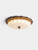 Axyaa Vintage Wood Ceiling Light Chandelier - Retro Fabric Art Deco Mood Light