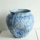 Axyaa Blue Ceramic Vase Hydroponics Terrarium Flowerpot Home Decor Accessories