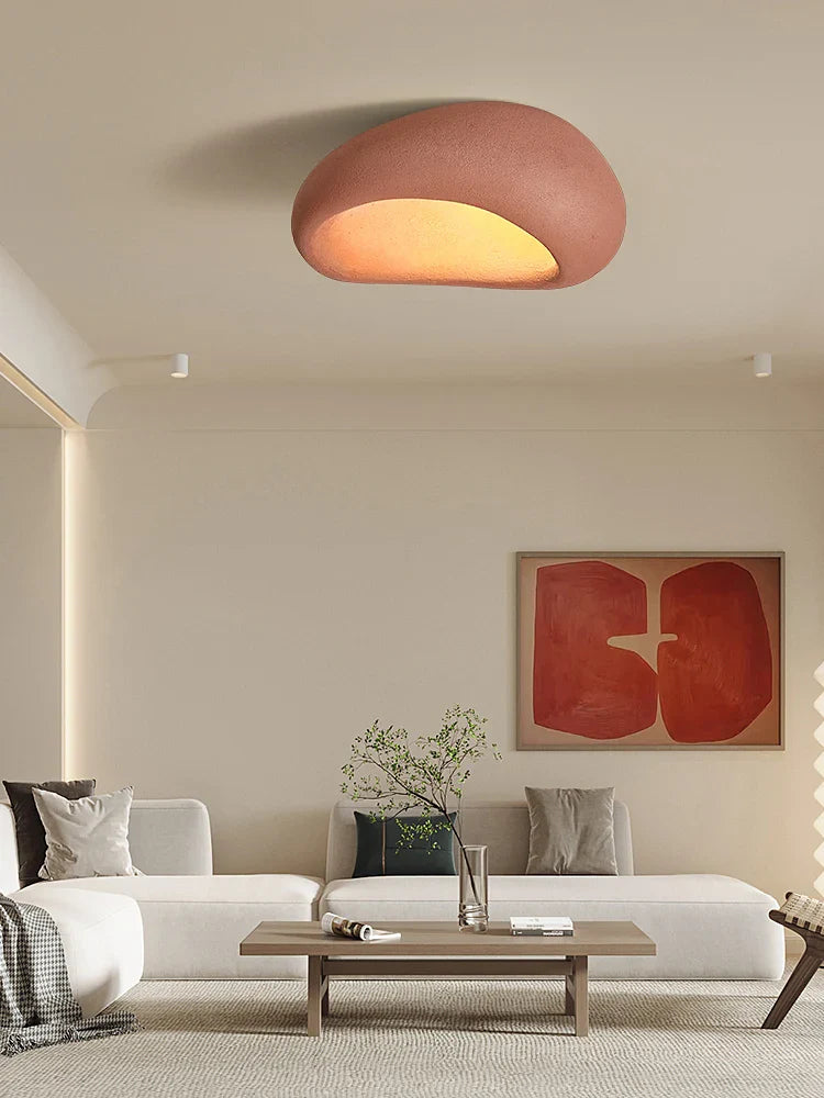 Axyaa Wabi Sabi Cream Ceiling Lamp: Simple Modern Design for Bedroom, Living Room, Dining Room