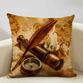 Nautical Compass Cushion Cover for Home, Office, Cafe & Car Decor - Axyaa Brand
