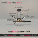 Axyaa LED Ceiling Lamp: Modern, Energy Efficient, Black Chandelier for Living Room, Bedroom