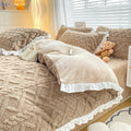 Axyaa Fresh Rabbit Milk Flour 4-Piece Bedding Set, Warm Autumn Quilt Cover & Bed Sheet