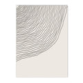 Axyaa Beige Black Lines Abstract Canvas Wall Art: Modern Minimalist Nordic Living Room Decor