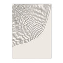 Axyaa Beige Black Lines Abstract Canvas Wall Art: Modern Minimalist Nordic Living Room Decor