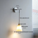 Axyaa Nordic LED Wall Sconce Pull Chain Switch Bedside Lamp Fixtures White Ceramic