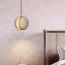 Axyaa Stone Ball LED Pendant Light Yellow Travertine Minimalist Wabi Sabi Hanglamp