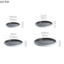 Axya Circular Ceramic Plate Set - Restaurant Tableware for Steak, Pasta, Sushi, Dessert