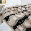 Axyaa Luxury Fox Fur Blanket: Plush Bed Plaid & Sofa Cover - Fluffy Decorative Home Throw