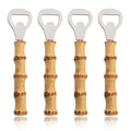 Axyaa Stainless Steel Bamboo Handled Beer Opener Bartender Tool for Bar & Kitchen