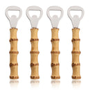 Axyaa Stainless Steel Bamboo Handled Beer Opener Bartender Tool for Bar & Kitchen
