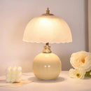 Axyaa Ceramic Glass Mushroom Table Lamps LED Bedroom Study Desk Lights