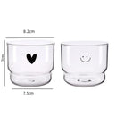 Axyaa Heart Glass Cup - 300ml Transparent Love Mug for Coffee, Milk, Tea, and Drinks