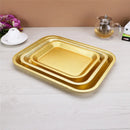 Axya Acrylic Golden Rectangle Snack Serving Platter Tray Hotel KTV Decor Gold Tray