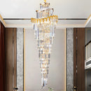 Axyaa Spiral Staircase Duplex Crystal Chandelier for Elegant Living Room Hall Lobby
