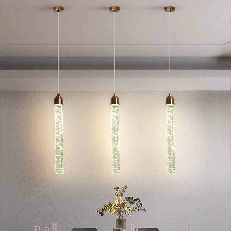 Axyaa Modern Crystal Gold Pendant Light for Home Living, Bedroom, Dining Room
