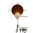 Axyaa LED Pull Chain Wall Light: Yellow Cave Stone Wood Wabi Sabi Design
