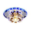 Axyaa Luxury Crystal Round LED Ceiling Light for Hallway and Kitchen