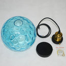 Axya Blue Glass Ball LED Chandelier for Modern Lighting in Restaurant, Kitchen, Bedroom