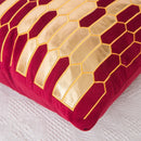 Axyaa Gold Embroidered Dutch Velvet Pillowcase - Geometric Abstract Design