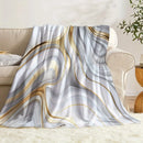 Axyaa Marble Flannel Blanket: Elegant, Cozy Sofa Throw for All Seasons