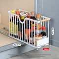 Axyaa Sliding Metal Storage Basket for Kitchen Cabinet Organization