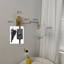 Axyaa Glass LED Wall Sconce Arm Rotate Bedroom Living Room Lights