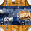 Axyaa Geometric Tropical Plant Table Runner for Indoor Outdoor Dining