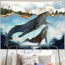 Sky Dolphin Tapestry Wall Hanging Pink Clouds Whales Aesthetic Kawaii Room Decor