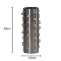 Axyaa Golden Pearl Cylinder Vase with Artificial Flowers - Aesthetic Room Decor