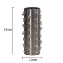 Axyaa Golden Pearl Cylinder Vase with Artificial Flowers - Aesthetic Room Decor