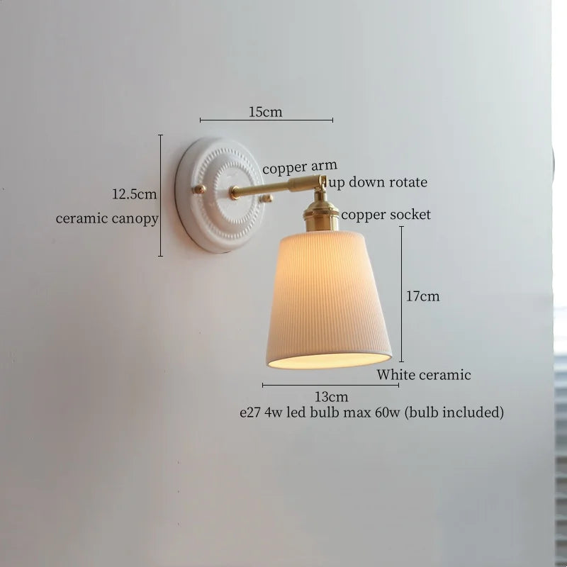 Axyaa White Glass LED Wall Light with Pull Chain Switch for Bedroom, Living Room, or Stairway