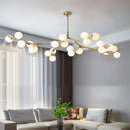 Axyaa Nordic Gold/Black Glass Balls Chandelier: Modern Tree Branches LED Pendant Light