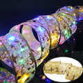 Axyaa Golden Ribbon Fairy String Lights for Christmas Home Party Decor