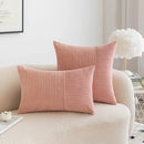 Axyaa Corduroy Throw Pillow Covers Striped Patchwork Farmhouse Classic