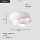 Axyaa Double Shade White Beige Silk Chandelier for Dining Bedroom
